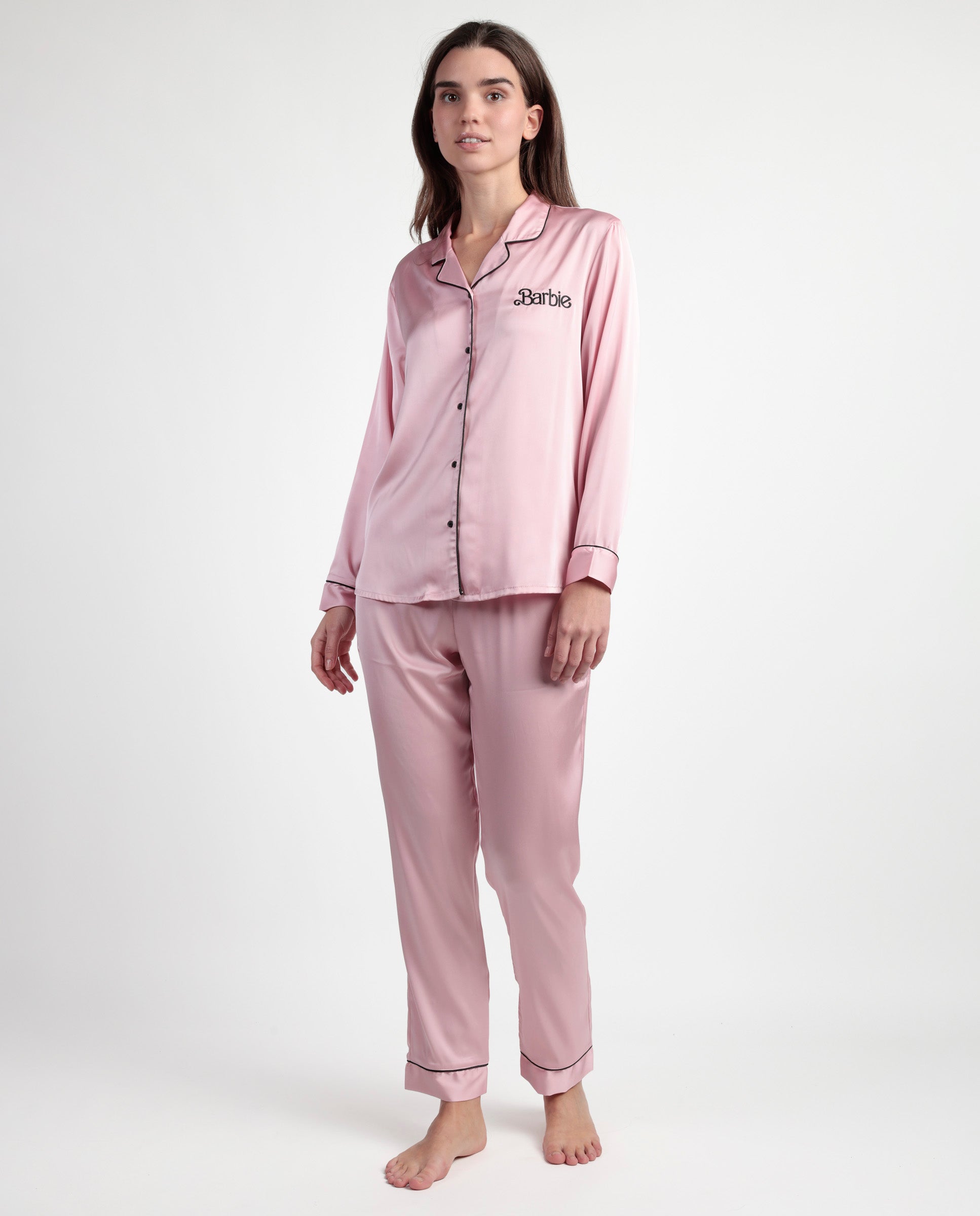 Barbie Pyjama Satin Rose Poudré