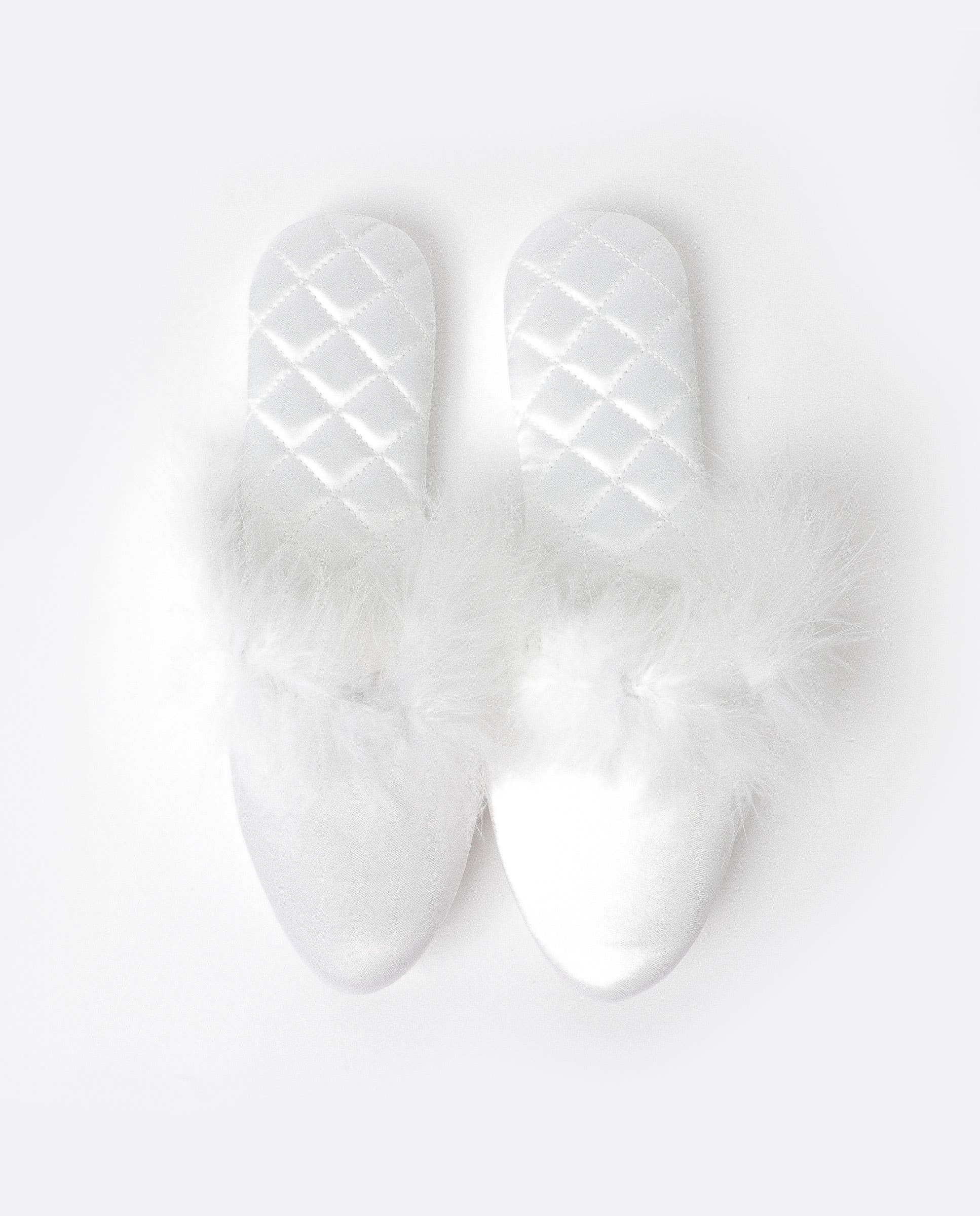 Chaussons mariée plumes